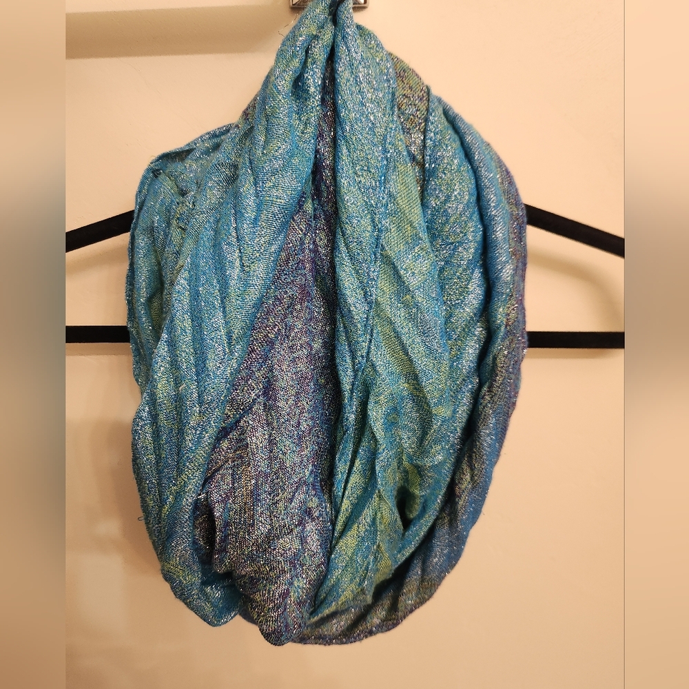 Shimmering Blue and Green Scarf